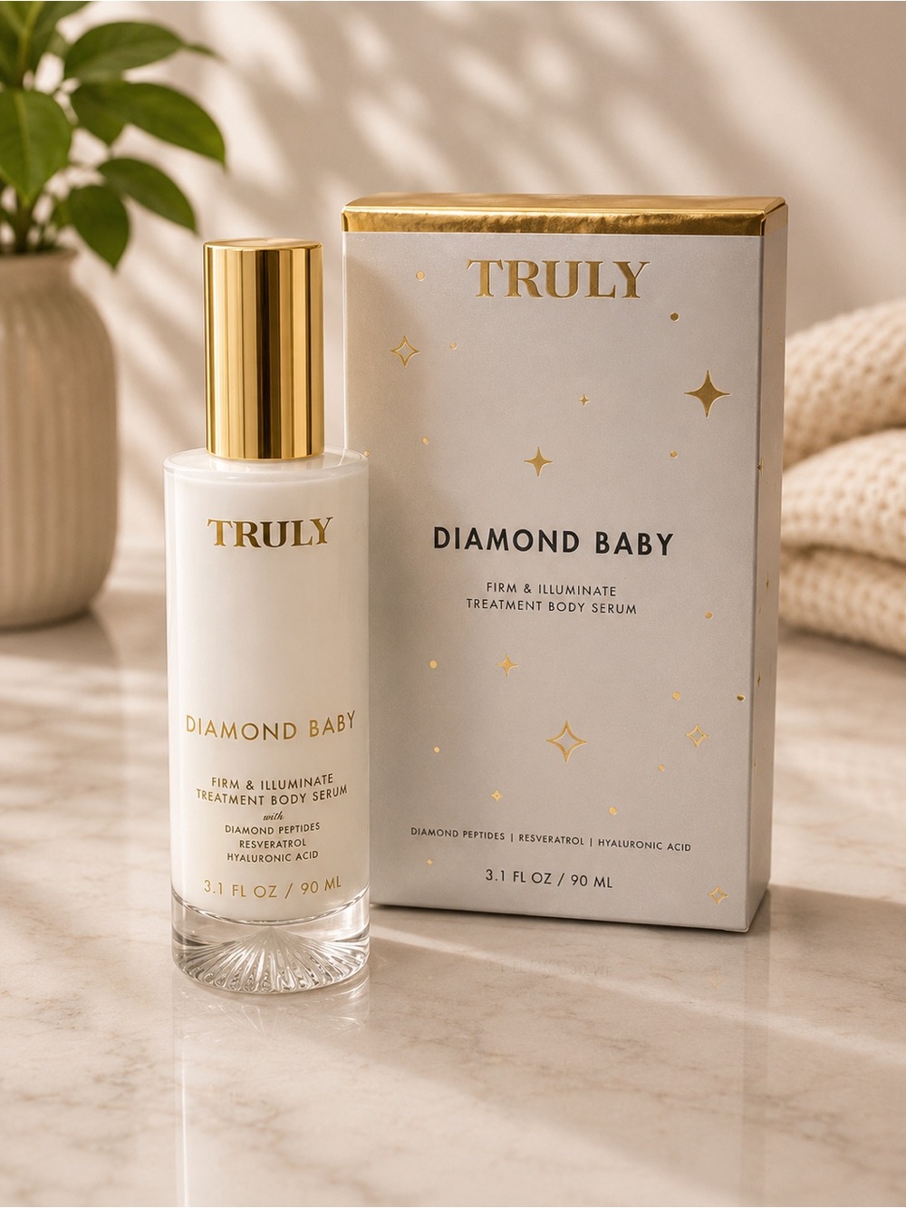 TRULY Diamond Baby Firm & Illuminate Treatment Body Serum | 3.1 fl oz (90 mL)